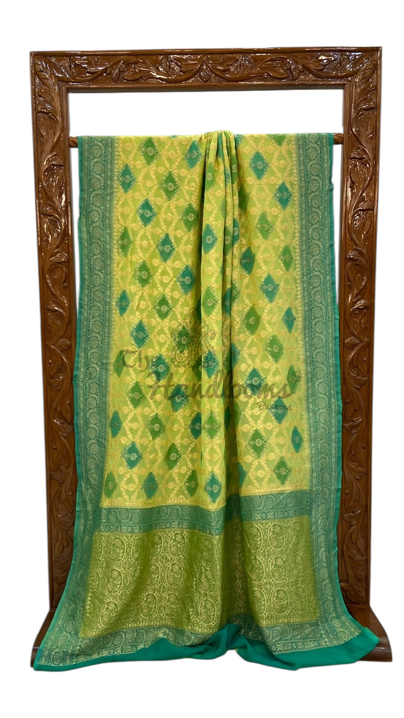 Khaddi Georgette Handloom Banarasi Saree - The Handlooms