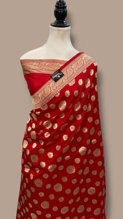 Deepika Padukone in Pure Katan Silk Banarasi Handloom Saree - All Over Motifs - The Handlooms