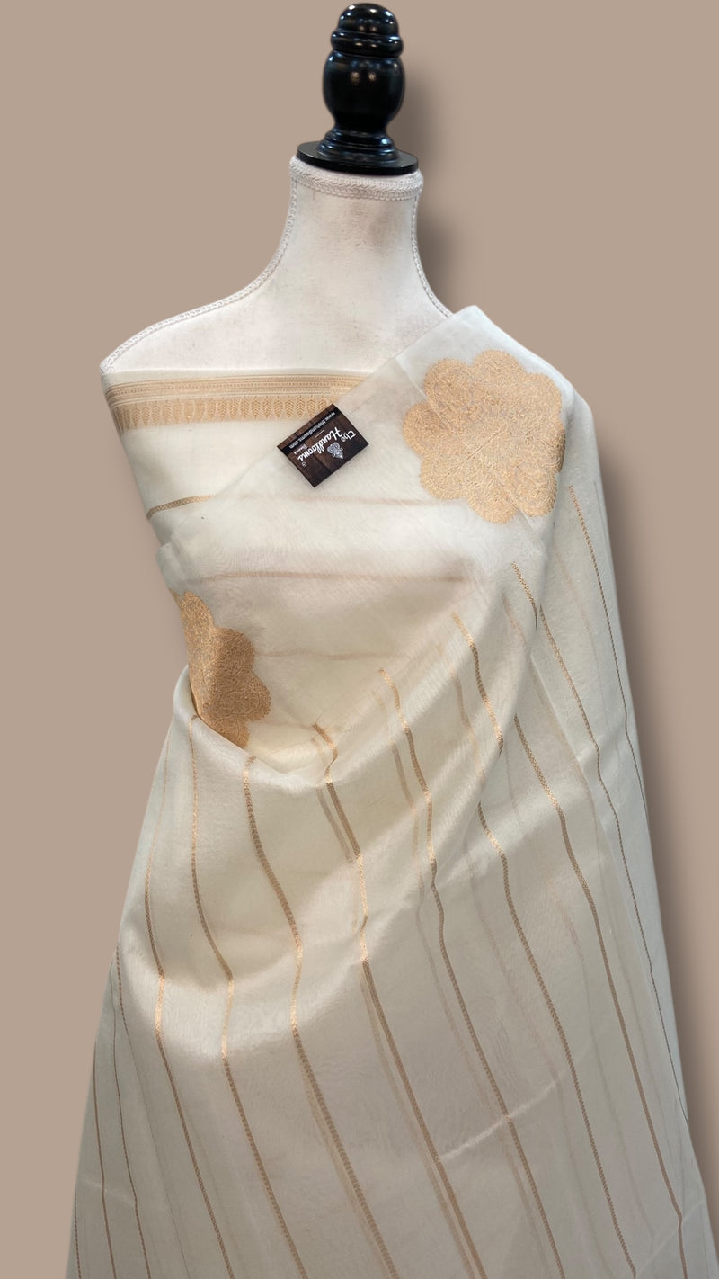 Pure Kora Handloom Banarasi Saree - The Handlooms