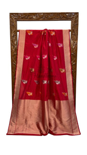 Pure Katan Silk Banarasi Handloom Saree - All over Kadua motifs With Meenakari - The Handlooms
