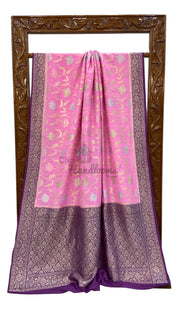 Moonga Georgette Handloom Banarasi Saree - The Handlooms