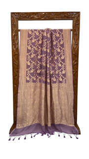 Khaddi Georgette Banarasi Saree - Gold zari - The Handlooms
