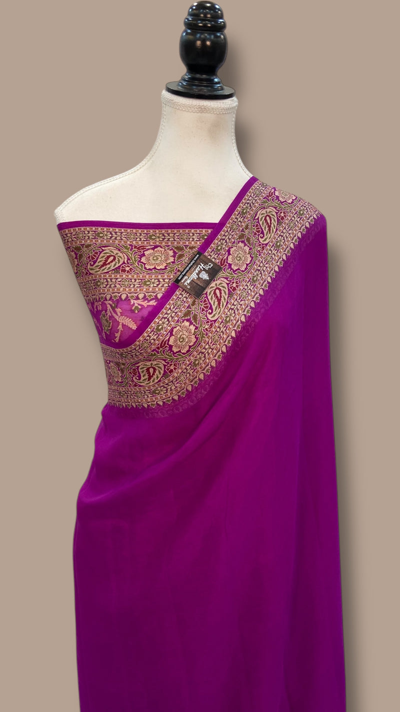 Pure Chiffon Khaddi Banarasi Saree - The Handlooms