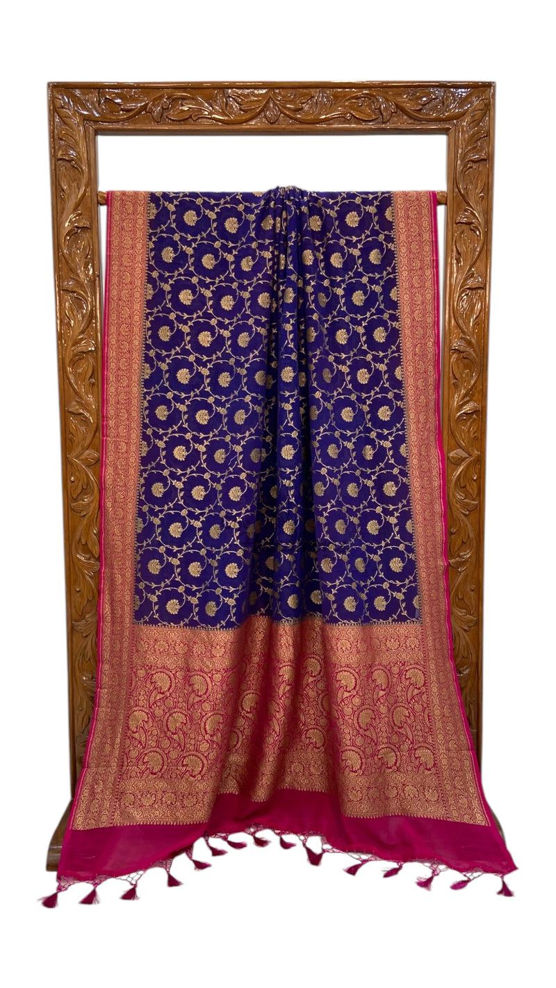 Pure Khaddi Georgette Handloom Banarasi Saree - The Handlooms