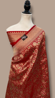 Regal Pure Katan Silk Banarasi Saree – Handwoven Tanchui Brocade - The Handlooms