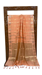 Pure Dupion Silk Banarasi Saree - Gold Zari - The Handlooms