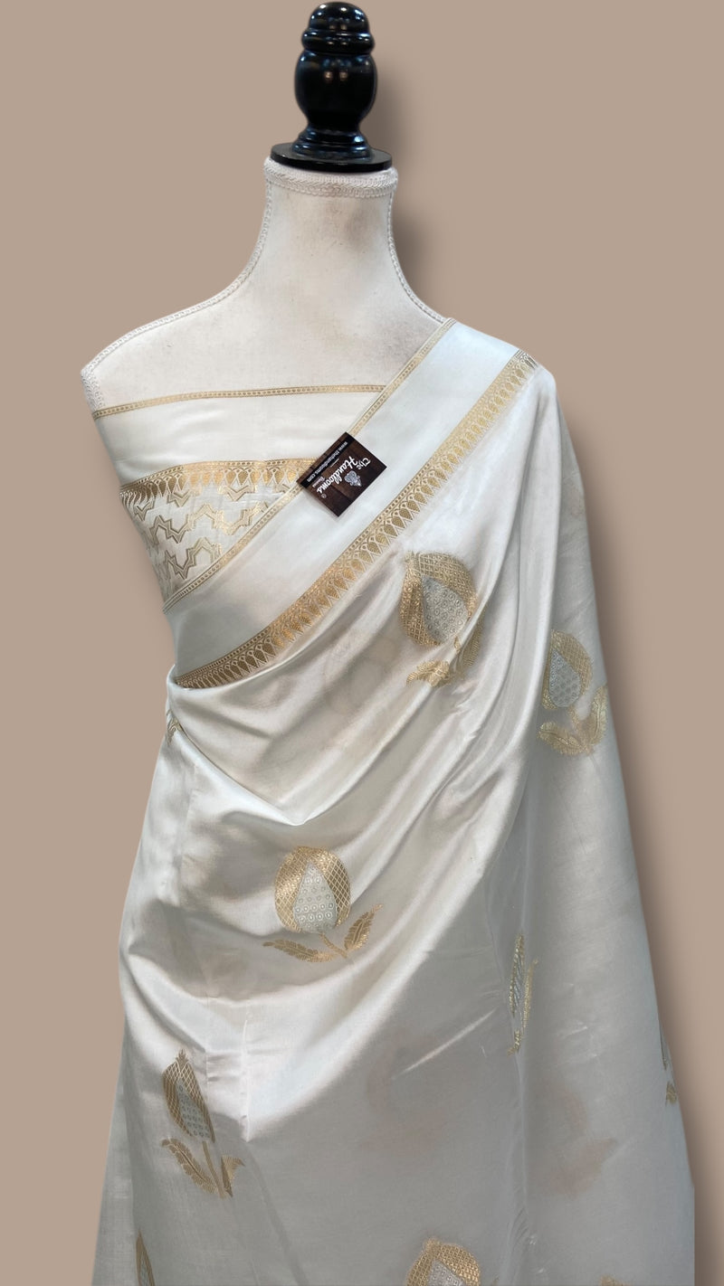 Pure Mango Silk Banarasi Handloom Saree - The Handlooms
