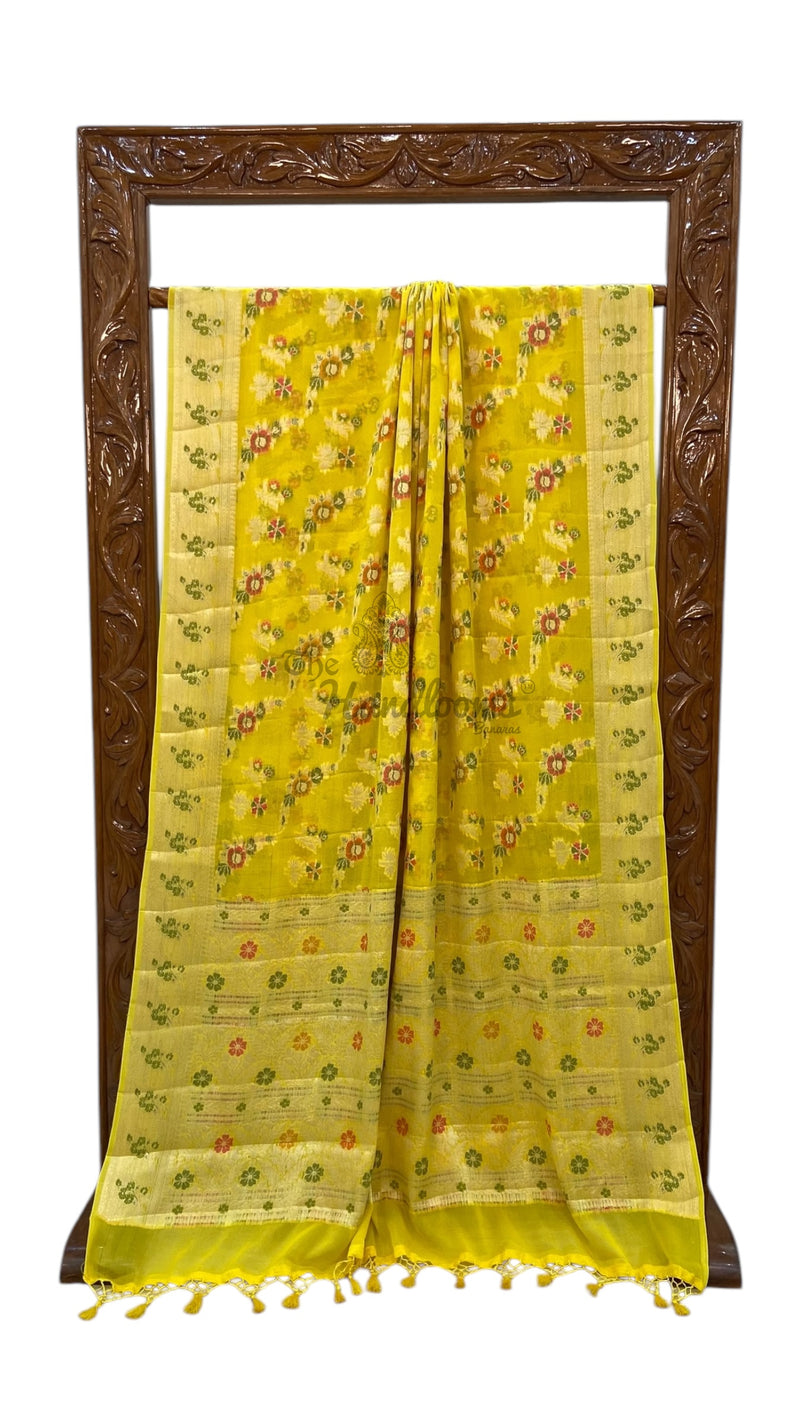 Pure Chiffon Khaddi Banarasi Saree - The Handlooms