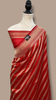 Regal Pure Katan Silk Banarasi Saree – Handwoven Tanchui Brocade - The Handlooms