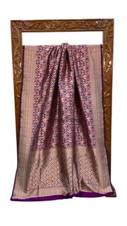 Regal Pure Katan Silk Banarasi Saree – Handwoven Tanchui Brocade - The Handlooms
