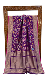 Ektara Pure Katan Silk Banarasi Handloom Saree - All over kadiyal Jaal work - The Handlooms