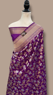 Pure Katan Silk Banarasi Handloom Saree - All over Jaal work With Meenakari - The Handlooms