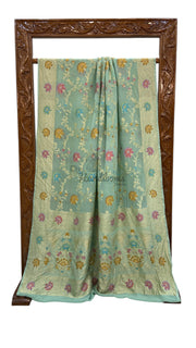 Pure Khaddi Georgette Handloom Banarasi Saree - All over Jaal Work With Meenakari - The Handlooms