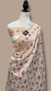 Pure Katan Silk Banarasi Handloom Saree - All over Jaal work With Meenakari - The Handlooms