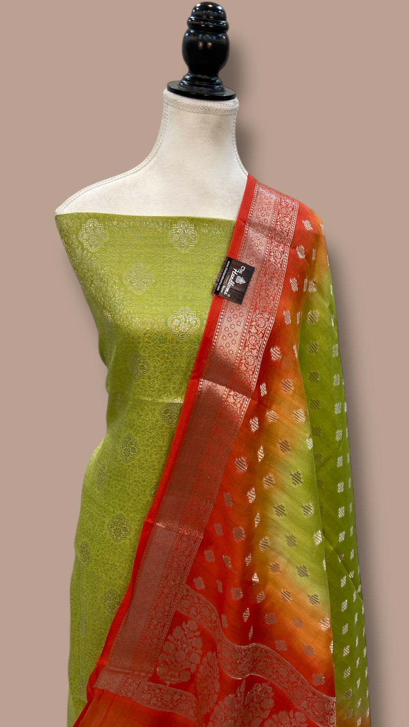 Pure Cotton Banarasi Dress material - The Handlooms