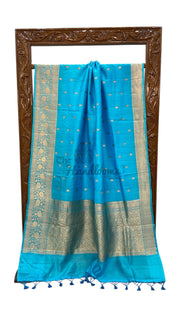 Pure Katan Silk Banarasi Handloom Saree - All over Kadua motifs - The Handlooms