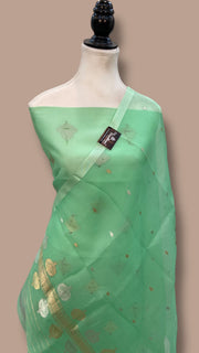 Pure  Kora Silk Handloom Banarasi Dress Material Kadua Boota With Kora Dupatta - The Handlooms