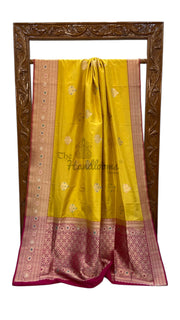 Pure Katan Silk Banarasi Handloom Saree - All over Kadua motifs With Meenakari - The Handlooms