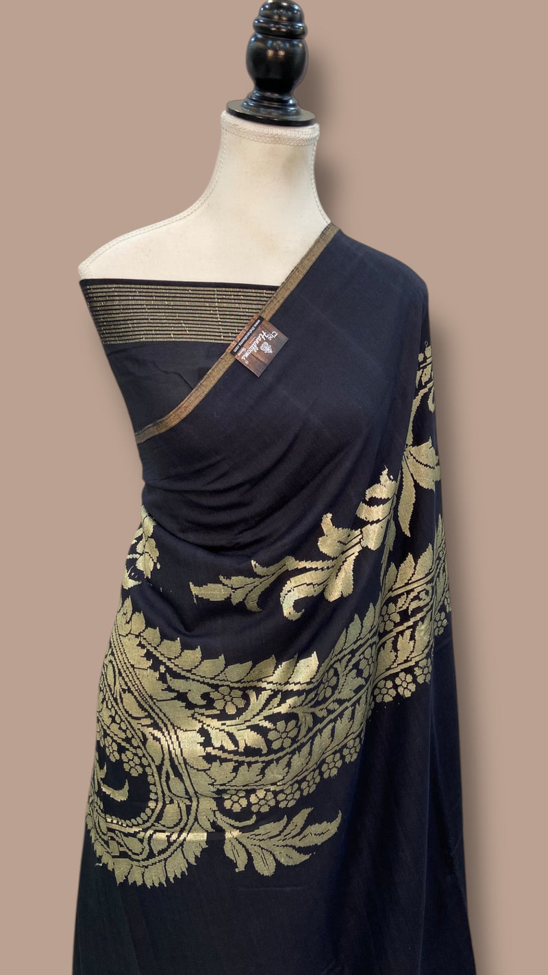 Moonga Georgette Handloom Banarasi Saree - The Handlooms