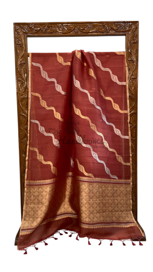 Onion Pink Pure Kora Handloom Banarasi Saree - The Handlooms