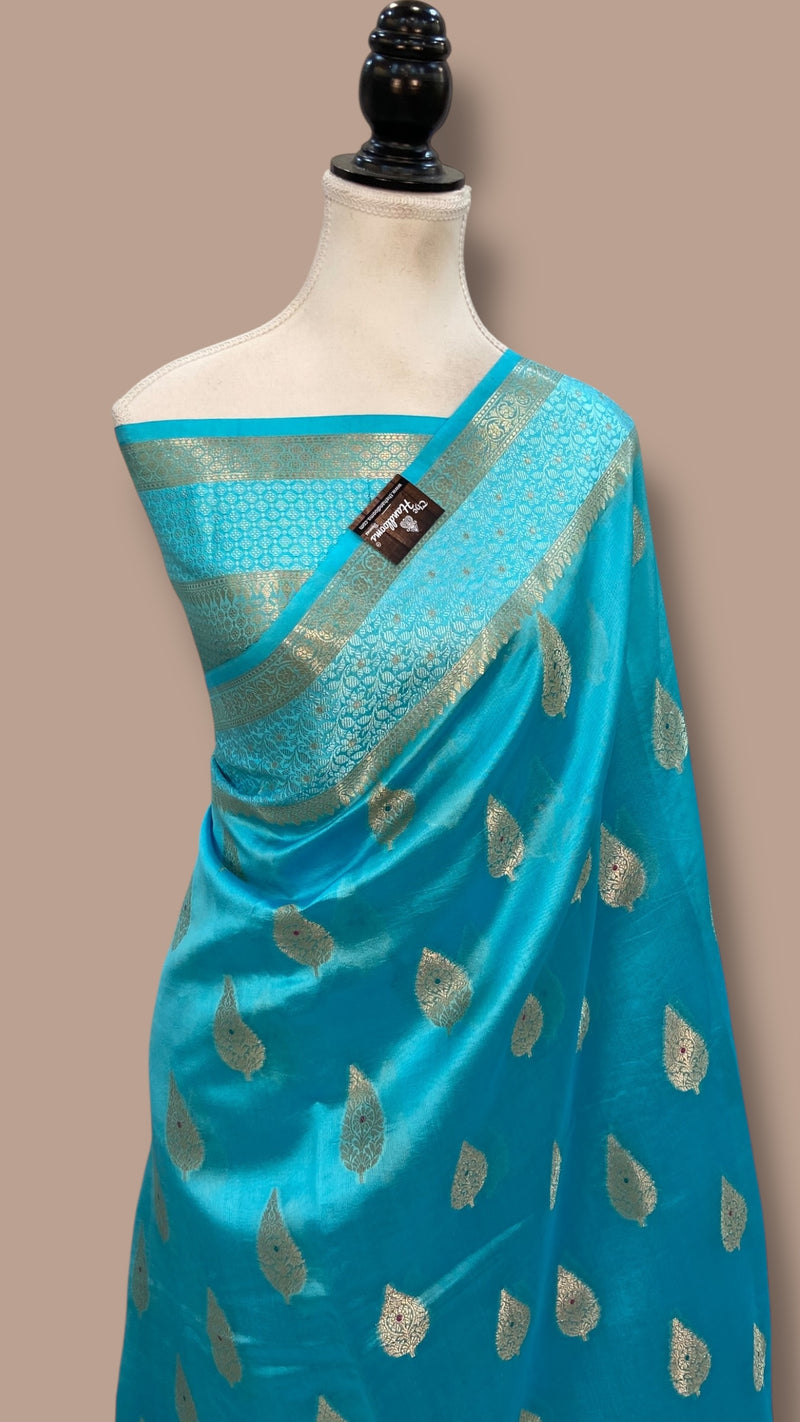 Pure Mango Silk Banarasi Handloom Saree - The Handlooms