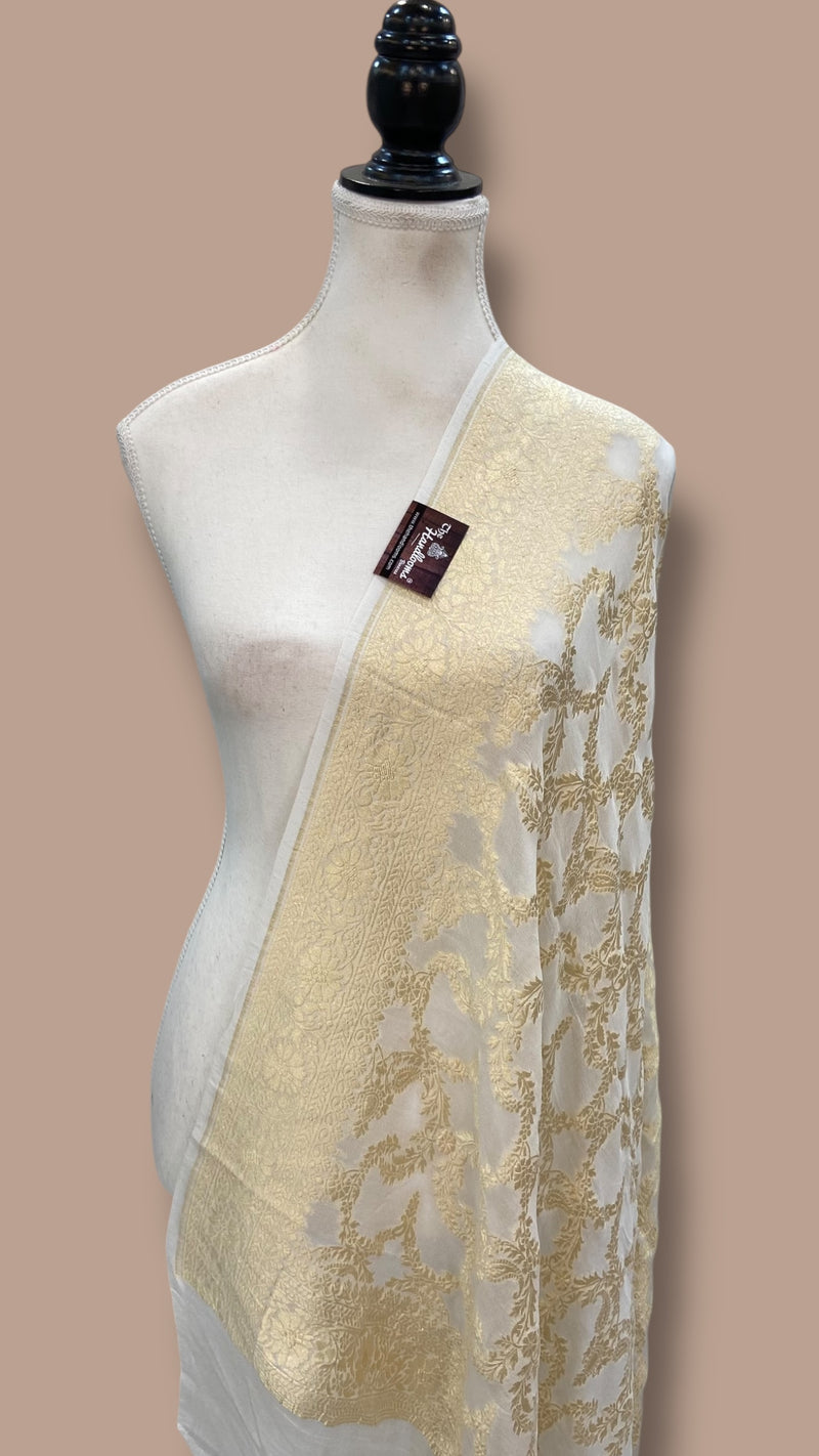 Pure Khaddi Georgette Handloom Dupatta - The Handlooms