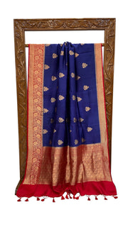 Pure Katan Silk Banarasi Handloom Saree - All over Kadua motifs - The Handlooms