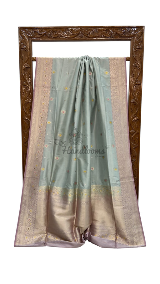 Pure Katan Silk Banarasi Handloom Saree - All over Kadua motifs With Meenakari - The Handlooms
