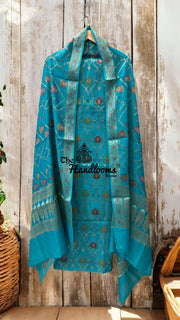 Pure Moonga Georgette Banarasi Dress Material - The Handlooms