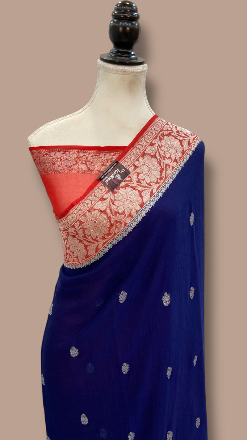 Pure Georgette Handloom Banarasi Saree - The Handlooms
