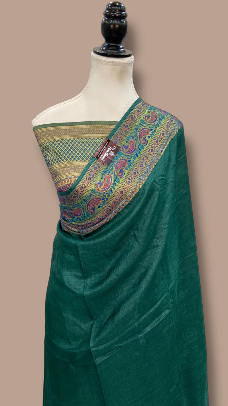 Pure Tussar Silk Handloom Banarasi Saree - The Handlooms