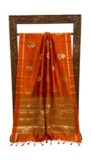 Pure Mango Silk Banarasi Handloom Saree - The Handlooms