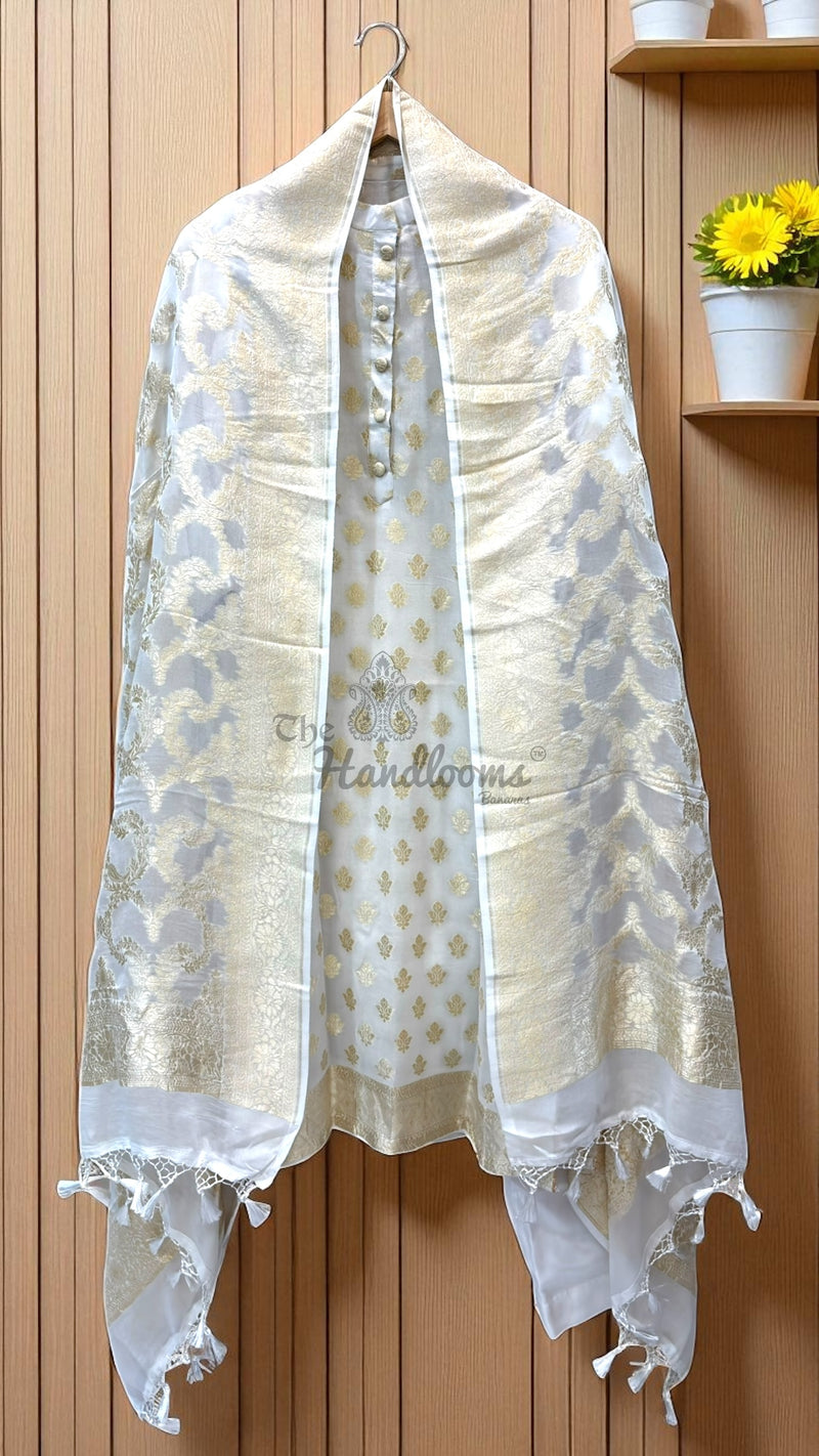 Khaddi Georgette Banarasi Dress material-Stitched - The Handlooms