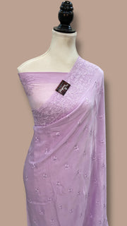 Pure Georgette Chikankari Handloom Banarasi Saree - The Handlooms