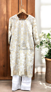 Khaddi Georgette Banarasi Dress material-Stitched - The Handlooms