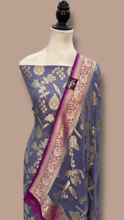 Khaddi Georgette Handlooms Banarasi Dress Material - The Handlooms