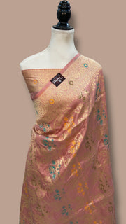 Pure Katan Silk Banarasi Handloom Saree - All over Jaal work With Meenakari - The Handlooms
