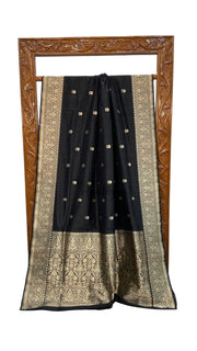 Pure Katan Silk Banarasi Handloom Saree - All Over Kadua Motifs - The Handlooms