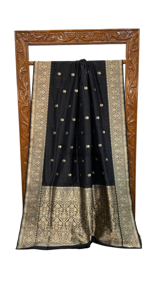 Pure Katan Silk Banarasi Handloom Saree - All Over Kadua Motifs - The Handlooms