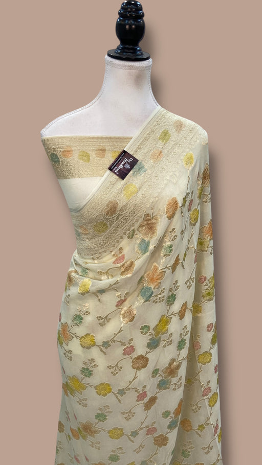 Pure Khaddi Georgette Handloom Banarasi Saree - The Handlooms