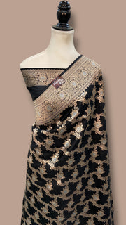 Pure Katan Silk Banarasi Handloom Saree - All Over Sona Roopa Jaal Work - The Handlooms
