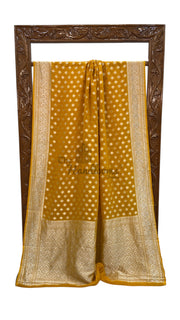 Pure Khaddi Georgette Banarasi Saree Silver Zari - The Handlooms