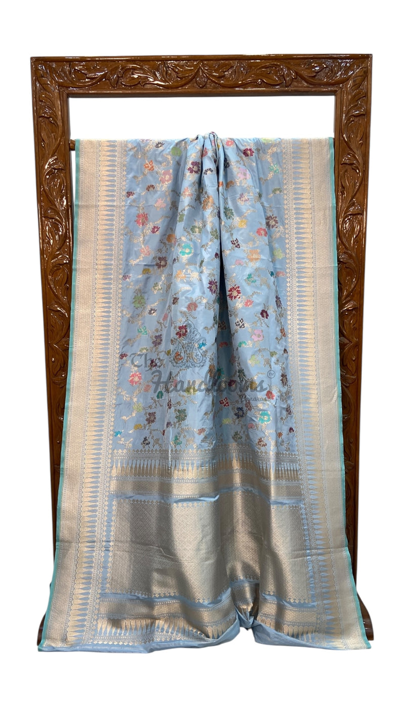 Ektara Pure Katan Silk Banarasi Handloom Saree - All Over Kadiyal Jaal Work - The Handlooms