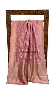 Pure Katan Silk Banarasi Handloom Saree - All over Jaal Work With Meenakari - The Handlooms