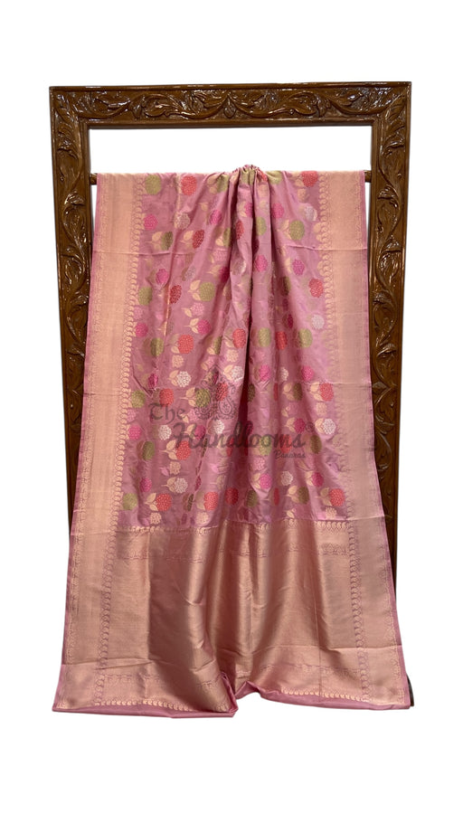 Pure Katan Silk Banarasi Handloom Saree - All over Jaal Work With Meenakari - The Handlooms