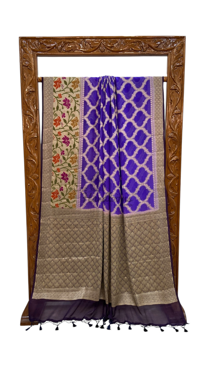 Pure Chiffon Khaddi Banarasi Saree - The Handlooms
