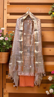 Pure Kora Tissue Handloom Banarasi Dress material - The Handlooms