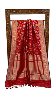 Ektara Pure Katan Silk Banarasi Handloom Saree - All over kadiyal Jaal work - The Handlooms