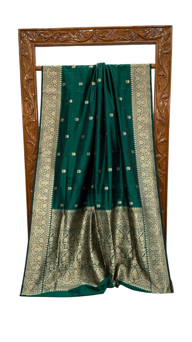 Pure Katan Silk Banarasi Handloom Saree - All Over Kadua Motifs - The Handlooms