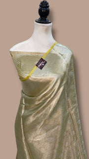 Pure Kora Tissue Tanchui Handloom Banarasi Saree - The Handlooms